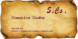 Simonics Csaba névjegykártya