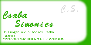csaba simonics business card